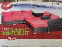 7 Piece Outdoor Furniture Set Red