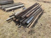 (37±) 2 to 4 Inch X 7 to 8 Ft Treated Posts (Used)