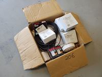    Box of Smoke Detectors, Motion Sensor, Thermostat