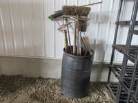    Barrel Full of Garden Tools