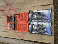    Assorted Drill bits, Maximum Metric & Standard Ratchet Wrenches, Ridgid Bit Set