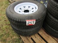    (2) 225/75R15 Trailer Tires on 6 Bolt Rims
