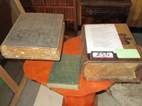    (3) Vintage Bibles with Stand