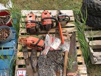    Pallet of Used Chainsaws, Chainsaw Parts, Hand Planers, Saws