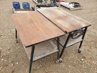    (2) Shop Tables On Wheels
