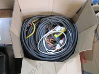    Box w/Assorted Extension Cords & Booster Cables