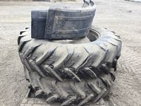    (2) 14.9R34 Tires & Rims, (2) Tractor Front Fenders