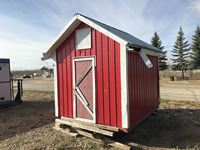    10 Ft 2 In. x 12 Ft 2 In. Red and White Farm Shed