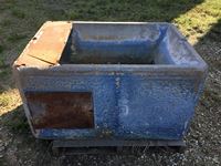    (4) Blue Johnson Concrete Cattle Water Bowls