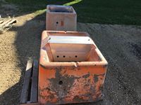    (2) Orange Concrete Water Bowls