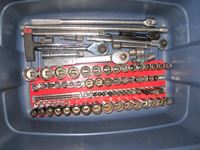   Bin of Assorted Socket Wrenches & Sockets
