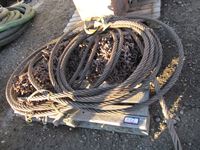    Pallet w/ Grader Chains, D8T 1" Winch Cable