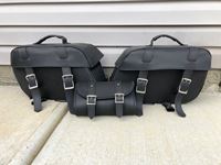    Set of Leather Motorbike Bags and Tool Bag