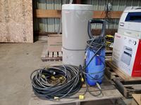    Electric Pressure Washer, Misc Extension Cords, Large Plastic Bin