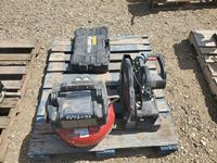    Pallet of Cut Off Saw, Porter Cable Air Compressor & Stanley Socket Set