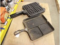    Stove Top Griddle, Camp Stove Toaster, Stove Top Waffle Iron (1) Square, (1) Round