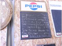    Pepsi Restaurant Menu Sign