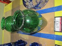    (2) Green Glass Vases