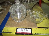    (3) Glass Bowl & Tray