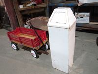    Garbage Can, Wheelbarrow & Kids Wagon