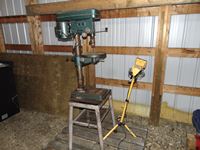    Drill Press with Stand and a Two Light Stand