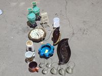    Vintage Glassware, Clock, Etc