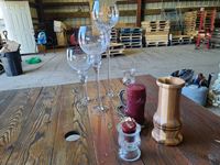    (3) Glass Globes & Misc Candle Holders