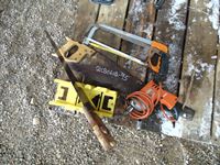    (2) Wood Saws, (2) Hacksaw, (1) Small Drill
