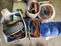    Pallet of Misc Water Heaters, Electrical Cords, Tarp, Etc