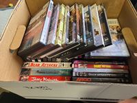    Box of DVDs & VHS