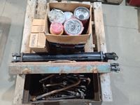    Misc Filters, Tool Box with Tools & (2) 36" Hydraulic Cylinders