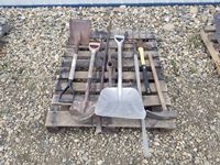    Pallet of Shovels, Pitch Fork & Axes