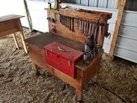    Shop Built Wooden Tool Box with Tools