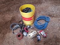    Bucket of Rope, Cable, Ratchet Straps & Tarp Straps