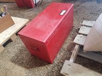    Red Steel Tool Box With Misc Tools