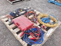    Pallet of Booster Cables, Extension Cords & 1/2 Inch Drive Metric Impact Socket Set