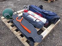    Pallet of Skate Board, Golf Set, & (2) 3 Person Tents