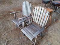    Set of (2) Old Wooden Folding Chairs