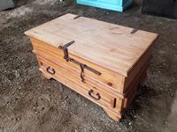    Solid Wood Storage Trunk With Drawer