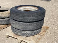    (3) 11R24.5 Tires W/ Steel Rims