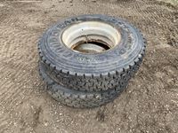    (2) 11R22.5 Tires W/ Steel Rims