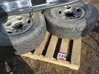    Rear Chev Truck Bumper & (2) 265/75R16 Tires on 8 Bolt Rims