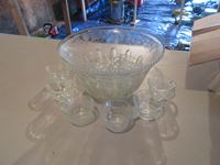    Antique Punch Bowl with Cups