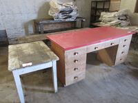    (2) Work Tables & Work Cabinet with Drawers