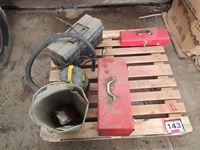    (3) Small Tool Boxes, Stanley Shop Vac, Metal Bucket