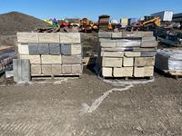    Two Pallets of Assorted Concrete Wall Bricks and Top Caps