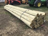    (20) 7-8 In. x 22 Ft Treated Blunt Poles