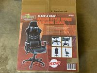    Black & Grey Racing Style Gaming Chair