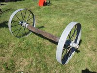    (2) Steel Wheels with Wooden Axle