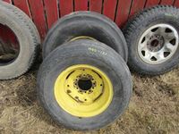    (2) 11L-15 Implement Tires with Rims & (1) 265/65R15 Tire (used)